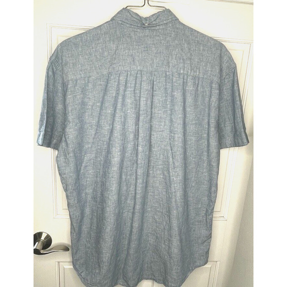 Tommy Hilfiger Men's XXL Linen Blend Woven Button Down Shirt Short Sleeve - Picture 6 of 8